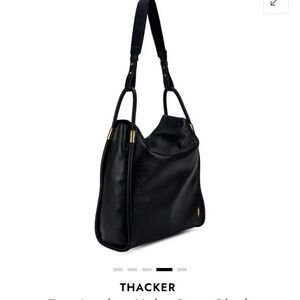 Thacker Black Leather Shoulder Bag
